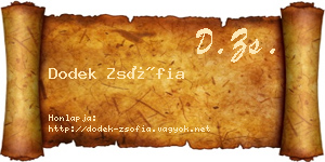 Dodek Zsófia névjegykártya