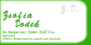 zsofia dodek business card